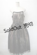 axes femme / レース×チュールキャミワンピース  黒ｘ茶 S-25-11-07-039-AX-OP-HR-ZS
