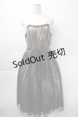 axes femme / レース×チュールキャミワンピース  黒ｘ茶 S-25-11-07-039-AX-OP-HR-ZS