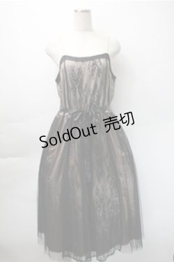 画像1: axes femme / レース×チュールキャミワンピース  黒ｘ茶 S-25-11-07-039-AX-OP-HR-ZS
