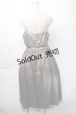 画像2: axes femme / レース×チュールキャミワンピース  黒ｘ茶 S-25-11-07-039-AX-OP-HR-ZS