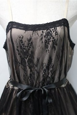 画像3: axes femme / レース×チュールキャミワンピース  黒ｘ茶 S-25-11-07-039-AX-OP-HR-ZS