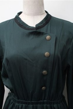 画像3: axes femme / フラワー刺繍連釦ワンピース  グリーン S-25-11-07-043-AX-OP-HR-ZS