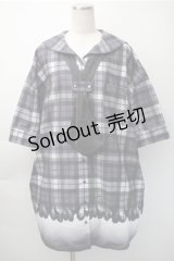 Jamieエーエヌケー / ファイヤーチェックプリントBigシャツ  黒 S-25-11-07-044-GO-TO-HR-ZS