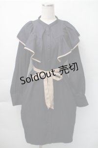 axes femme / パイピングフリルワンピース  紺 S-25-11-07-045-AX-OP-HR-ZS