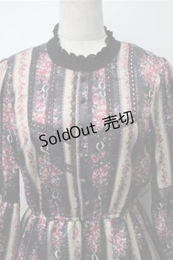 画像3: axes femme / ローズレユール柄ワンピース  黒ｘピンク S-25-11-07-046-AX-OP-HR-ZS