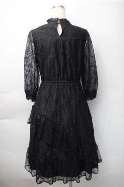 画像2: axes femme / 総レースフリルワンピース  黒 S-25-11-07-047-AX-OP-HR-ZS