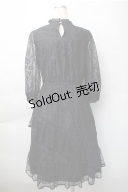 画像2: axes femme / 総レースフリルワンピース  黒 S-25-11-07-047-AX-OP-HR-ZS