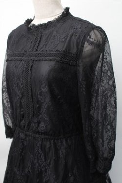 画像3: axes femme / 総レースフリルワンピース  黒 S-25-11-07-047-AX-OP-HR-ZS