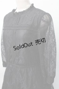 画像3: axes femme / 総レースフリルワンピース  黒 S-25-11-07-047-AX-OP-HR-ZS