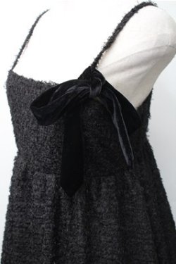 画像3: axes femme / リボン付ジャガードワンピース  黒 S-25-11-07-048-AX-OP-HR-ZS