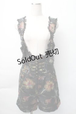 画像1: ALGONQUINS / ジャガードサロペット  黒 S-25-11-07-049-AL-PA-AS-ZS