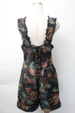 画像2: ALGONQUINS / ジャガードサロペット  黒 S-25-11-07-049-AL-PA-AS-ZS