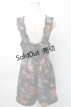 画像2: ALGONQUINS / ジャガードサロペット  黒 S-25-11-07-049-AL-PA-AS-ZS