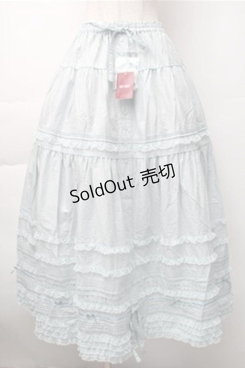 画像1: PINK HOUSE / ローンフリルスカート  サックス S-25-11-07-050-LO-SK-AS-ZS (1)