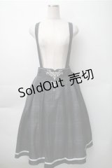 axes femme / カードル刺繍サス付タックスカート  黒ｘグリーン S-25-11-07-053-AX-SK-HR-ZS