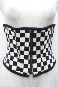 Dangerous nude / コルセット  黒ｘ白 S-25-11-07-008-PU-TO-AS-ZS