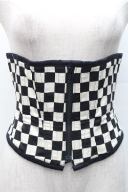 画像1: Dangerous nude / コルセット  黒ｘ白 S-25-11-07-008-PU-TO-AS-ZS