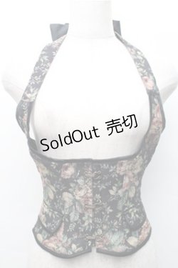 画像1: EXCENTRIQUE / ゴブランベストコルセット  黒 S-25-11-07-011-EL-TS-AS-ZS