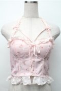 Bon21Hiz / カップ付きレースビスチェ  ピンク S-25-11-07-015-LO-BL-HR-ZS