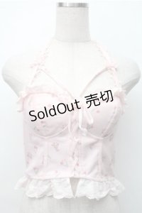 Bon21Hiz / カップ付きレースビスチェ  ピンク S-25-11-07-015-LO-BL-HR-ZS