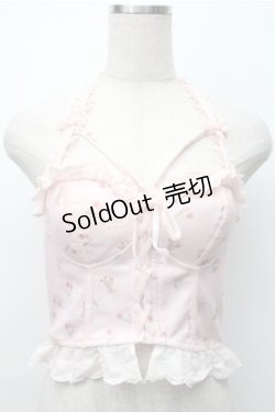 画像1: Bon21Hiz / カップ付きレースビスチェ  ピンク S-25-11-07-015-LO-BL-HR-ZS