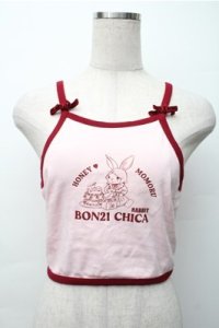 Jnorii（Bobon21） / ショート丈プリントキャミソール  ピンク S-25-11-07-016-LO-TO-HR-ZS