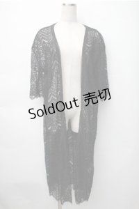 axes femme / ロング丈レースガウン  黒 S-25-11-07-019-AX-TO-HR-ZS