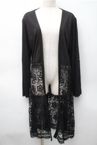 axes femme / レース切替UVカットカーデ  黒 S-25-11-07-020-AX-TO-HR-ZS