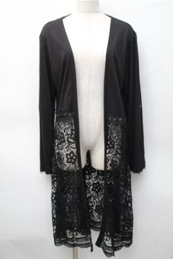 画像1: axes femme / レース切替UVカットカーデ  黒 S-25-11-07-020-AX-TO-HR-ZS