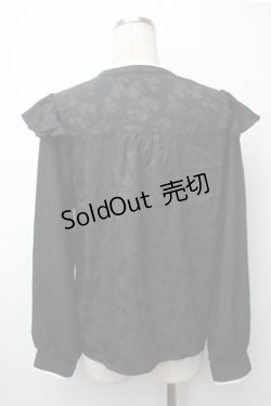 画像2: axes femme / チャイナ釦ジャカードブラウス  黒 S-25-11-07-021-AX-BL-HR-ZS