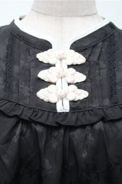 画像3: axes femme / チャイナ釦ジャカードブラウス  黒 S-25-11-07-021-AX-BL-HR-ZS