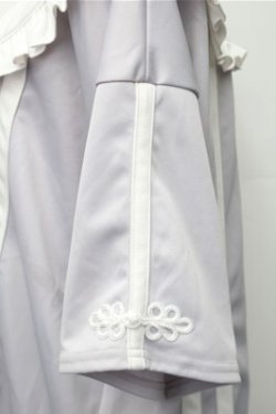 画像3: NOEMIE / チャイナボタンジャージチュニック  グレーｘ白 S-25-11-07-024-LO-TO-HR-ZS