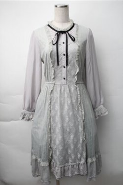 画像1: axes femme / イレヘムレースワンピース  グレー S-25-11-07-030-AX-OP-HR-ZS