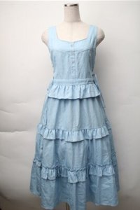 axes femme / フリルデザインジャンスカ  サックス S-25-11-07-032-AX-OP-HR-ZS