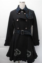 FRILL / プリントAラインコート  黒 S-25-11-09-032-HN-CO-AS-ZS