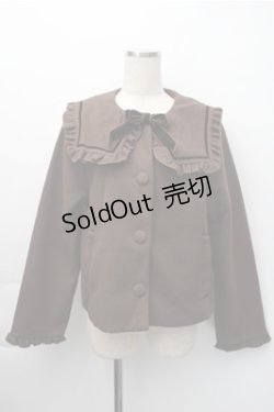 画像1: m petit by misako / セーラー襟ショートコート  ブラウン S-25-11-09-035-LO-CO-HR-ZS