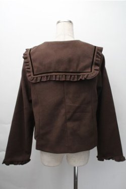 画像2: m petit by misako / セーラー襟ショートコート  ブラウン S-25-11-09-035-LO-CO-HR-ZS