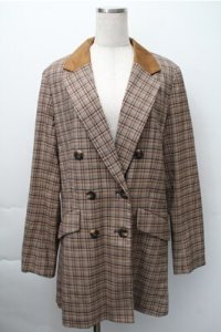 LIZ LISA / チェックジャケット  ブラウン S-25-11-09-036-LO-JA-AS-ZS