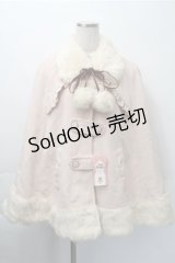 Ank Rouge / ファー襟ケープコート  ピンク S-25-11-09-041-CA-CO-AS-ZS