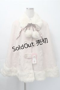 Ank Rouge / ファー襟ケープコート  ピンク S-25-11-09-041-CA-CO-AS-ZS