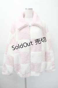 Candy Stripper / ボアジャケット  ピンクｘオフ S-25-11-09-043-PU-JA-AS-ZS