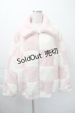画像1: Candy Stripper / ボアジャケット  ピンクｘオフ S-25-11-09-043-PU-JA-AS-ZS
