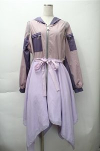 Favorite / シフォンレイヤードのオフショルダーパステルMA-1  ラベンダーｘピンク S-25-11-09-046-LO-JA-HR-ZS