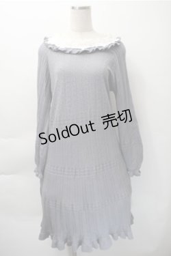 画像1: axes femme / ローズレースニットワンピース  ブルー S-25-11-09-047-AX-OP-AS-ZS