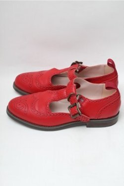 画像2: PINK HOUSE / Tストラップウイングチップシューズ S 赤 S-25-11-09-005-LO-SH-AS-ZS