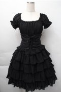ATELIER PIERROT / オフショルダーシャーリングワンピース  黒 S-25-11-09-049-EL-OP-AS-ZS