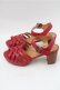 画像2: PINK HOUSE / レザーモチーフサンダル S 赤 S-25-11-09-014-LO-SH-AS-ZS (2)