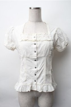 画像1: Ozz oneste / レース切替ブラウス  オフ S-25-11-09-018-OO-BL-AS-ZS