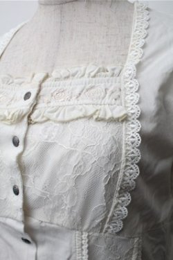 画像3: Ozz oneste / レース切替ブラウス  オフ S-25-11-09-018-OO-BL-AS-ZS