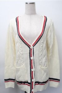 Tralala / ラインカーディガン  オフ S-25-11-09-022-LO-TO-AS-ZS